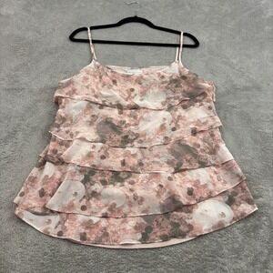 NWT‎ VTG Y2K New York & Co Ruffle Cami Top Womens XL Pink Fairy Dainty Flowy